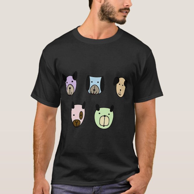 Hunde Muster-Grün T-Shirt (Vorderseite)
