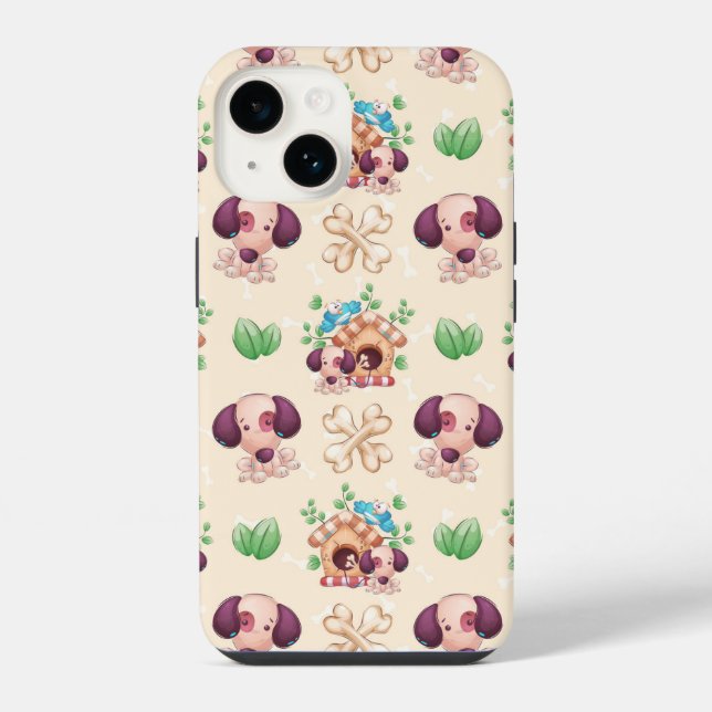Hunde Muster  iPhone 14 Hülle (Rückseite)