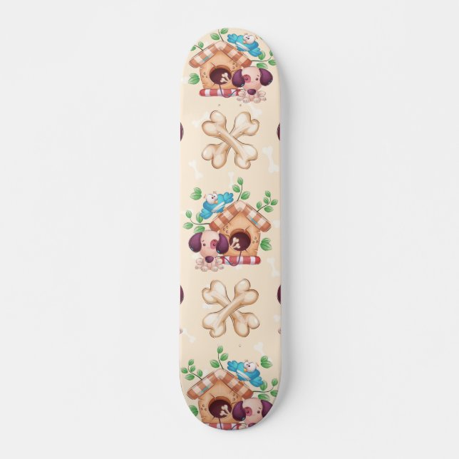 Hunde Muster  Skateboard (Vorne)