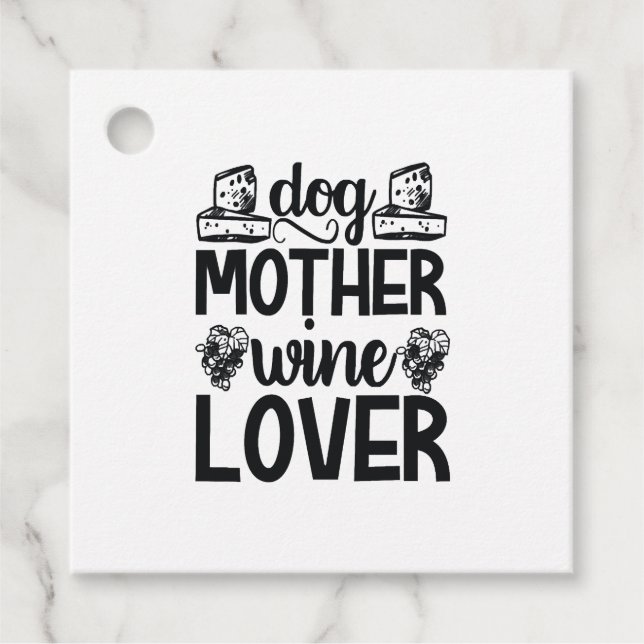 Hunde Mutter Wein Lover Geschenkanhänger (Vorderseite)