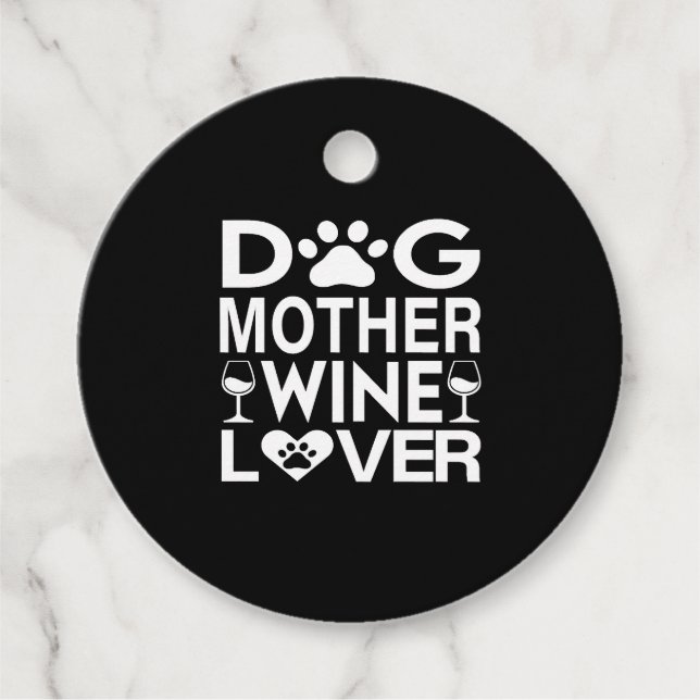 Hunde Mutter Wein Lover Geschenkanhänger (Vorderseite)