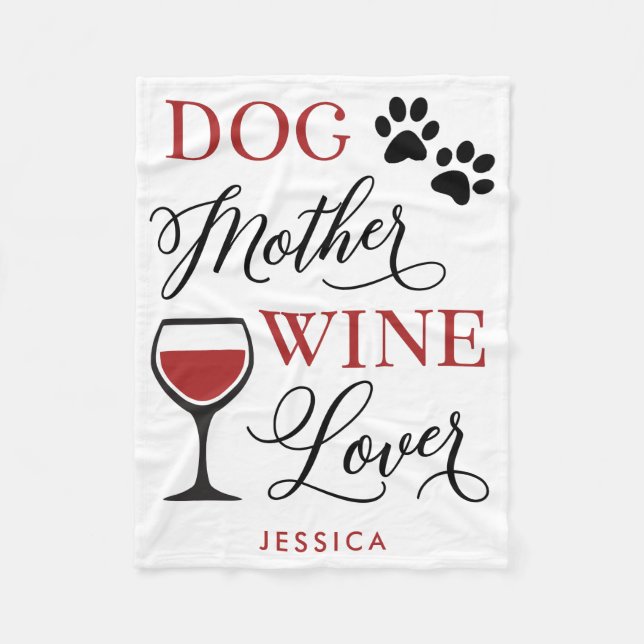 Hunde Mutter Weinkeller Zitat Mama Personalisiert Fleecedecke (Vorderseite)