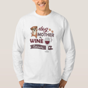 Hunde Mutter Wine Lover Niedlich Boxer Hunde Roter T-Shirt