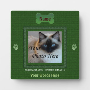 Hunde- oder Katzen-Gedenkstein Elegant Grün Fotoplatte