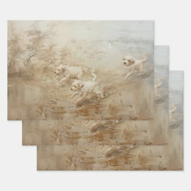 Hunde - Ölgemälde - Geschenkpapier (Set)