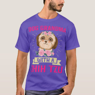 Hunde Oma mit Shih Tzu Funny Dog Eigentümer Lover T-Shirt