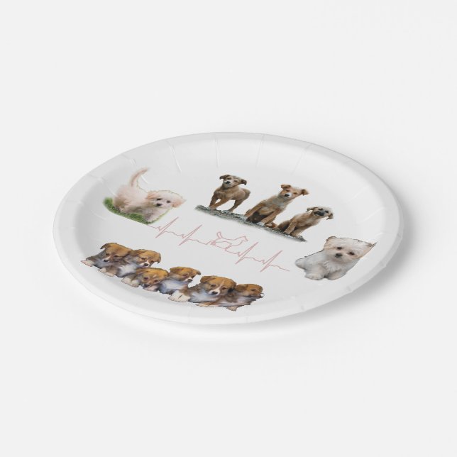 Hunde-Paket, Funny Dogs-Paket Pappteller (Schrägansicht)