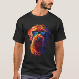 Hunde-Papa-Mama Coole Sonnenbrille Whoodle für Män T-Shirt