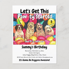 Hunde Party, lass uns diese Paw-Ty zum Geburtstag  Postkarte