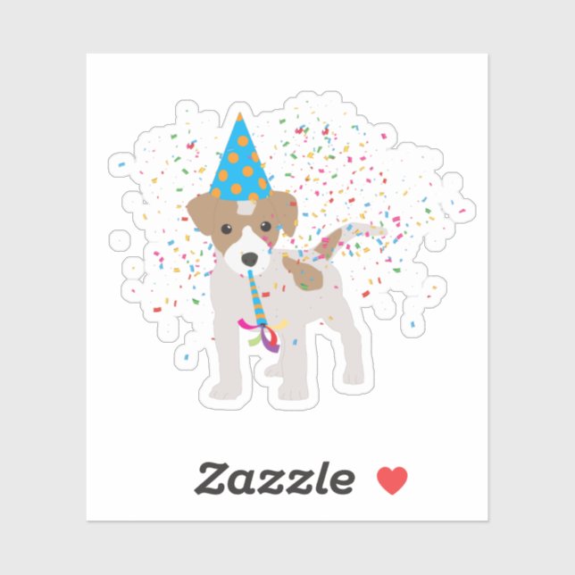 Hunde Partying - Tiere Welpen mit Party Aufkleber (Blatt)