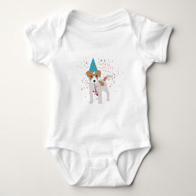 Hunde Partying - Tiere Welpen mit Party Baby Strampler (Vorderseite)