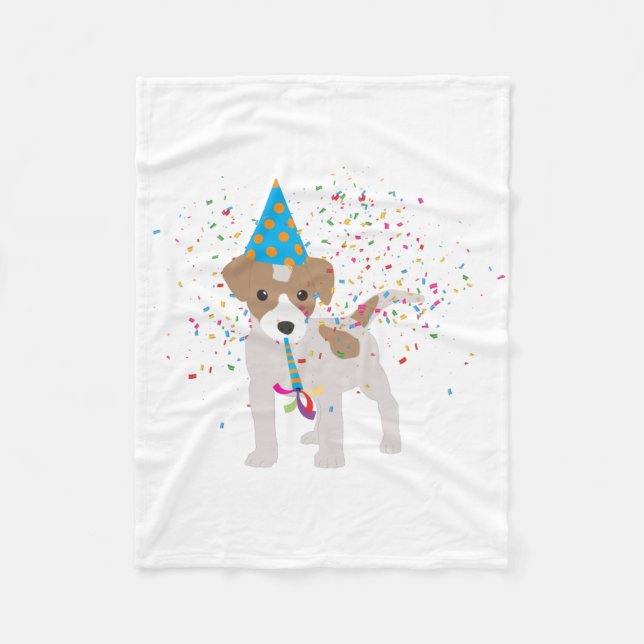 Hunde Partying - Tiere Welpen mit Party Fleecedecke (Vorderseite)