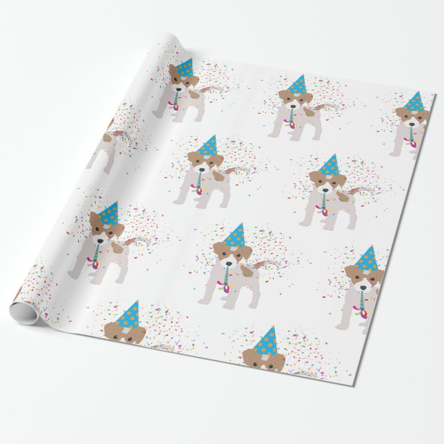 Hunde Partying - Tiere Welpen mit Party Geschenkpapier (Ungerollt)