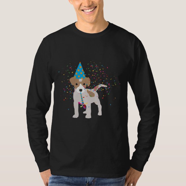 Hunde Partying - Tiere Welpen mit Party T-Shirt (Vorderseite)