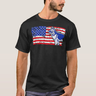 Hunde Patriotische Deutsche Schäferhirte Amerikani T-Shirt