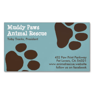 Hunde-Paw-Prints - Haustierdienste Magnetische Visitenkarte