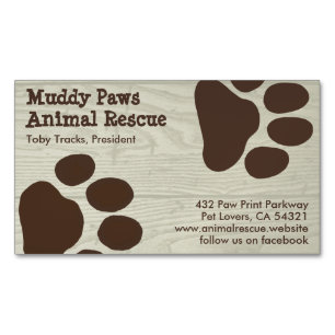 Hunde-Paw-Prints - Haustierdienste Magnetische Visitenkarte