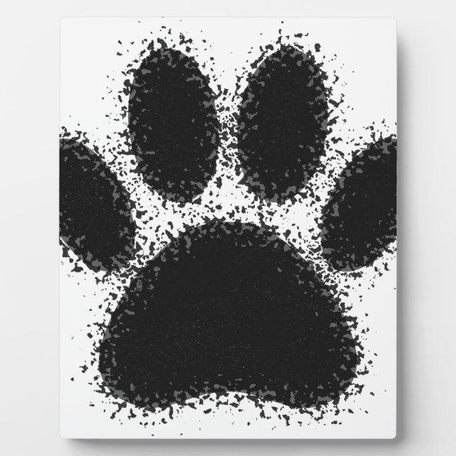 Hunde Paw Zeichnend Fotoplatte (Vorderseite)