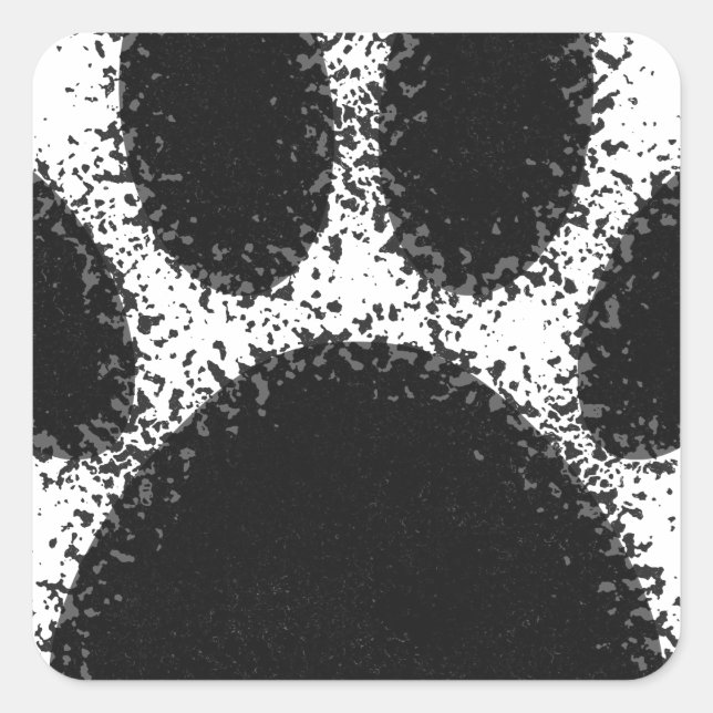 Hunde Paw Zeichnend Quadratischer Aufkleber (Vorderseite)