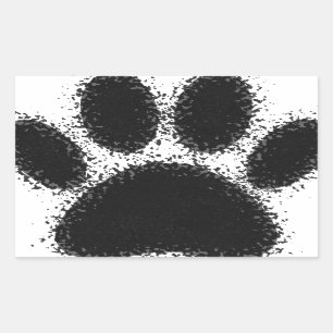 Hunde Paw Zeichnend Rechteckiger Aufkleber