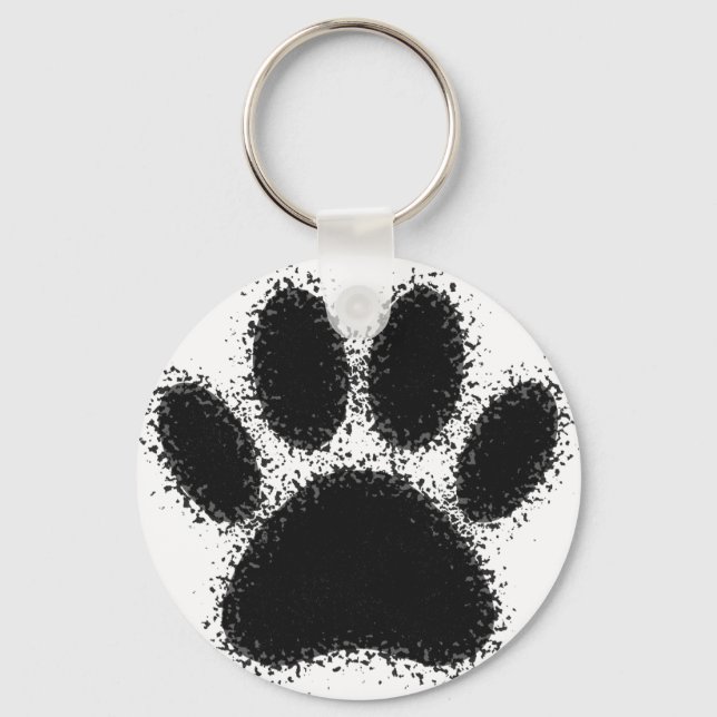 Hunde Paw Zeichnend Schlüsselanhänger (Vorderseite)