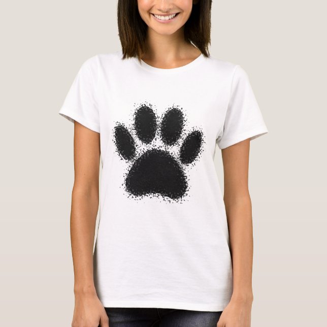 Hunde Paw Zeichnend T-Shirt (Vorderseite)