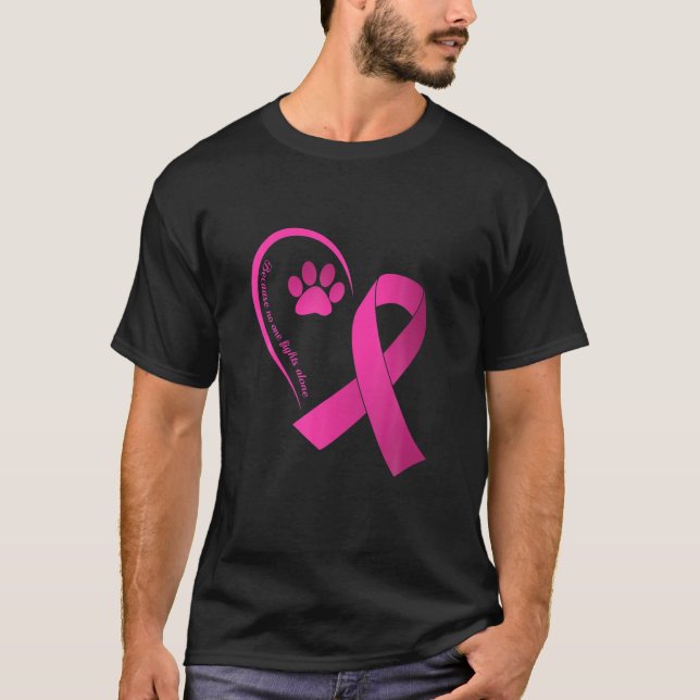 Hunde Paws Herz Brustkrebs Aufklärung Monat Warri T-Shirt (Vorderseite)