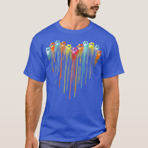 Hunde Paws Herz Hundebesitzer Rainbow Haustier T-Shirt