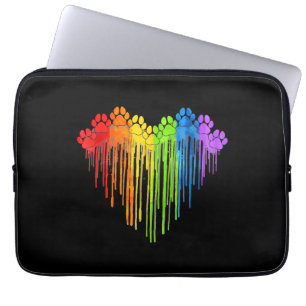 Hunde Paws Rainbow Heart Hund Lover Gay Pride LGBT Laptopschutzhülle