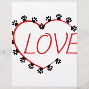 Hunde Paws Rotes Herz Liebe
