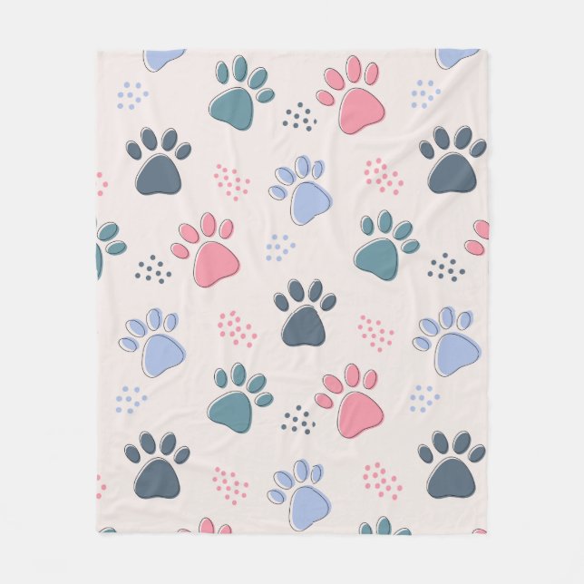 Hunde Paws Tier Niedliche Päuse Geschenk für Heimt Fleecedecke (Vorderseite)