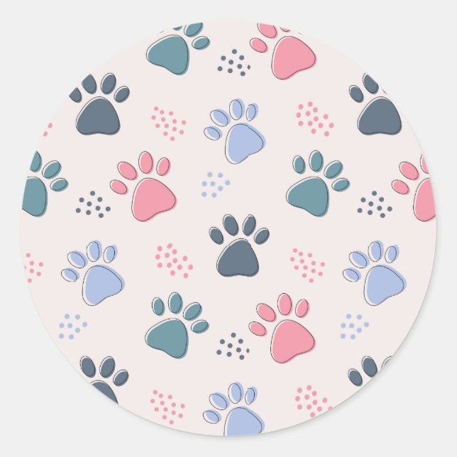 Hunde Paws Tier Niedliche Päuse Geschenk für Heimt Runder Aufkleber (Vorderseite)