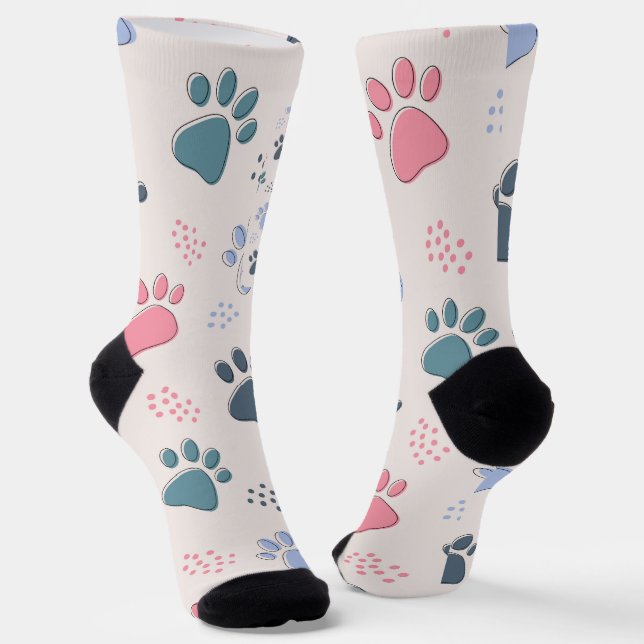 Hunde Paws Tier Niedliche Päuse Geschenk für Heimt Socken (Gewinkelt)