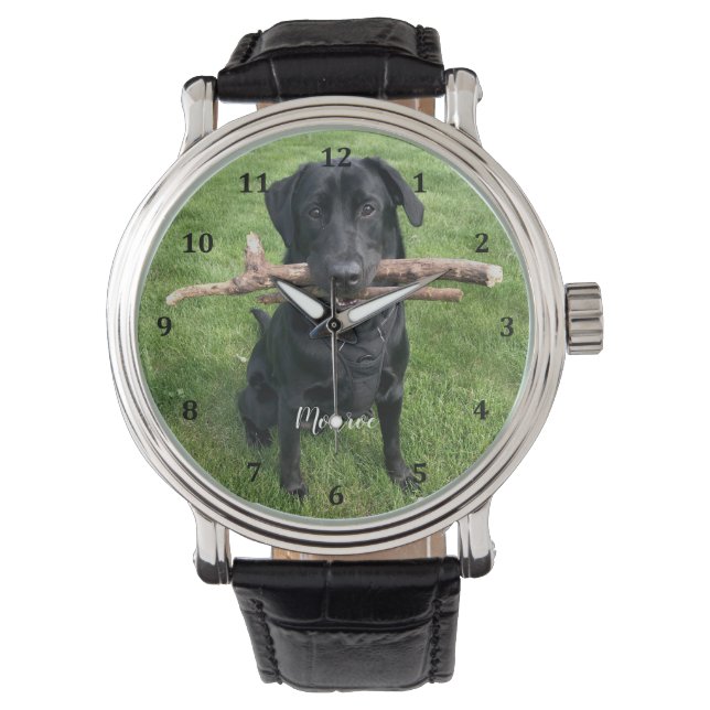 Hunde Personalisierter Name und Foto Armbanduhr (Vorderseite)