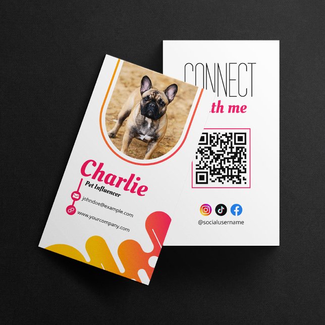 Hunde Pet Influencer Foto Social Media QR Code Visitenkarte (Von Creator hochgeladen)