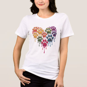 Hunde Pfauen Herzformen - Niedlicher und liebenswe Tri-Blend Shirt