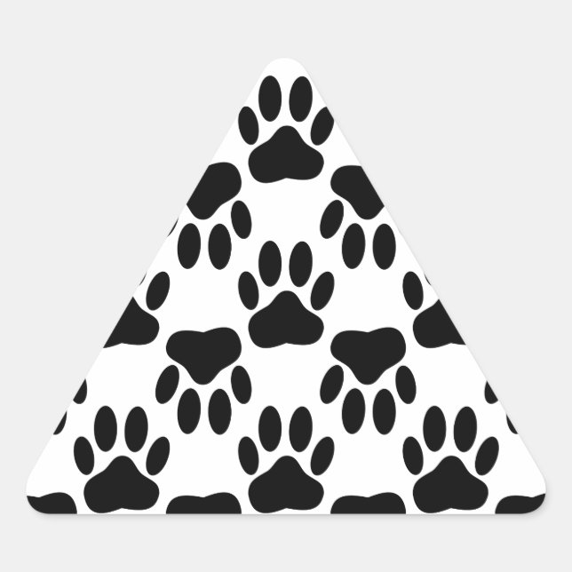 Hunde-Pfosten nach oben und unten Dreieckiger Aufkleber (Vorderseite)