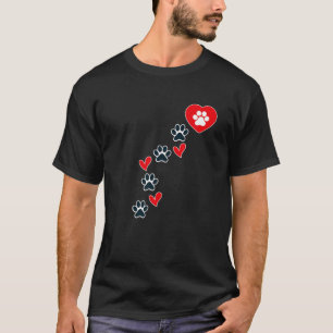 Hunde Pfoten Herzklopfen T-Shirt für Hunde, Frauen