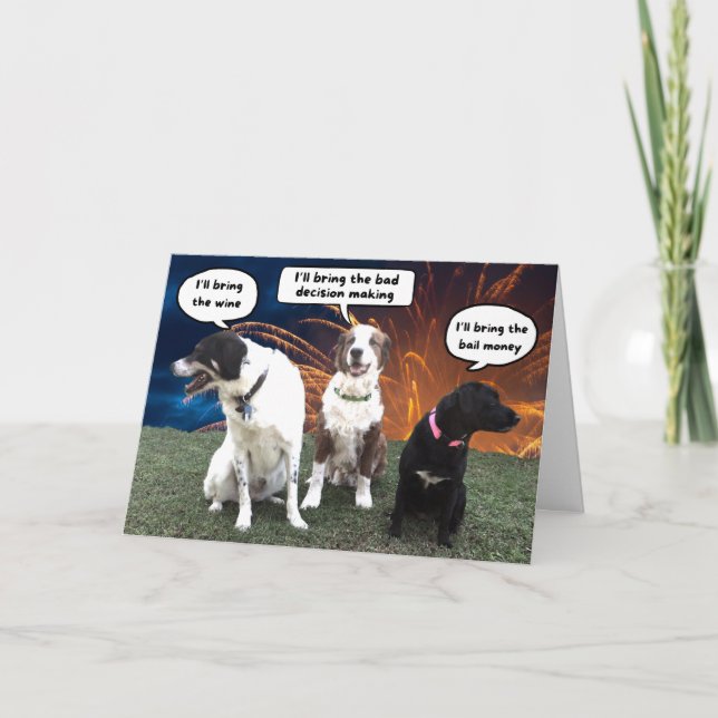 Hunde planen einen unvergesslichen Geburtstag Karte (Vorderseite)