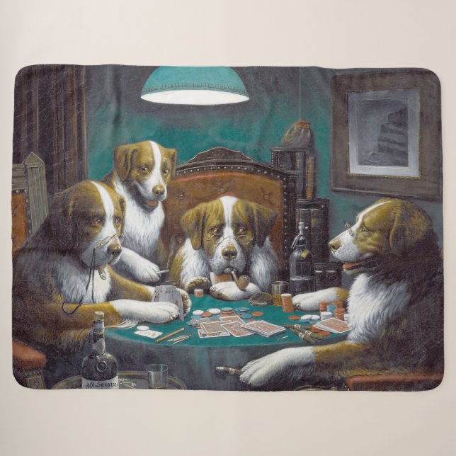 Hunde Poker Cassius Marcellus Coolidge 1894 Sherpadecke (Vorderseite (Horizontal))