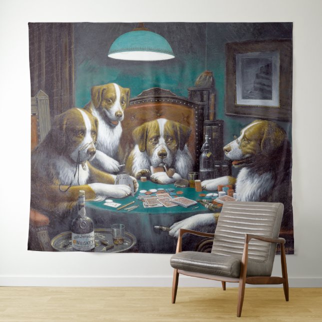 Hunde Poker Cassius Marcellus Coolidge 1894 Wandteppich (Beispiel (Horizontal))