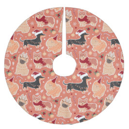 Hunde Polyester Weihnachtsbaumdecke