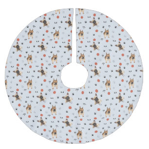 Hunde Polyester Weihnachtsbaumdecke