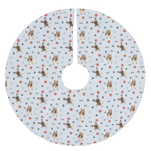 Hunde Polyester Weihnachtsbaumdecke (Vorderseite)