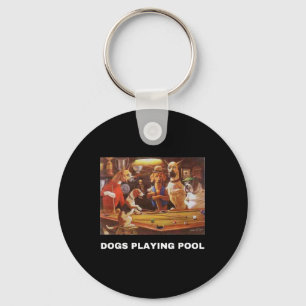 Hunde Poolbillard Kunst, Dichtung und Musik Puppie Schlüsselanhänger