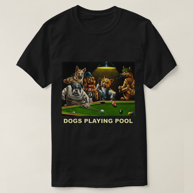 Hunde Poolbillard Kunst, Dichtung und Musik Puppie T-Shirt (Design vorne)