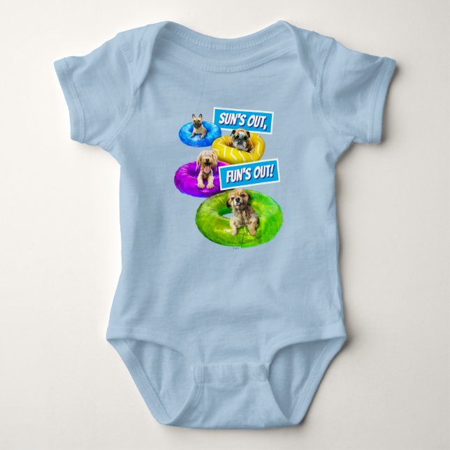 Hunde-Poolparty Baby Strampler (Vorderseite)