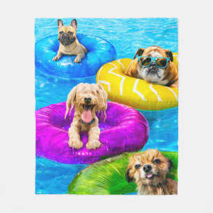 Hunde-Poolparty Fleecedecke