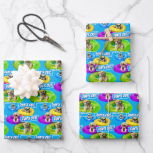 Hunde-Poolparty Geschenkpapier Set