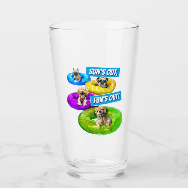 Hunde-Poolparty Glas (Vorderseite)